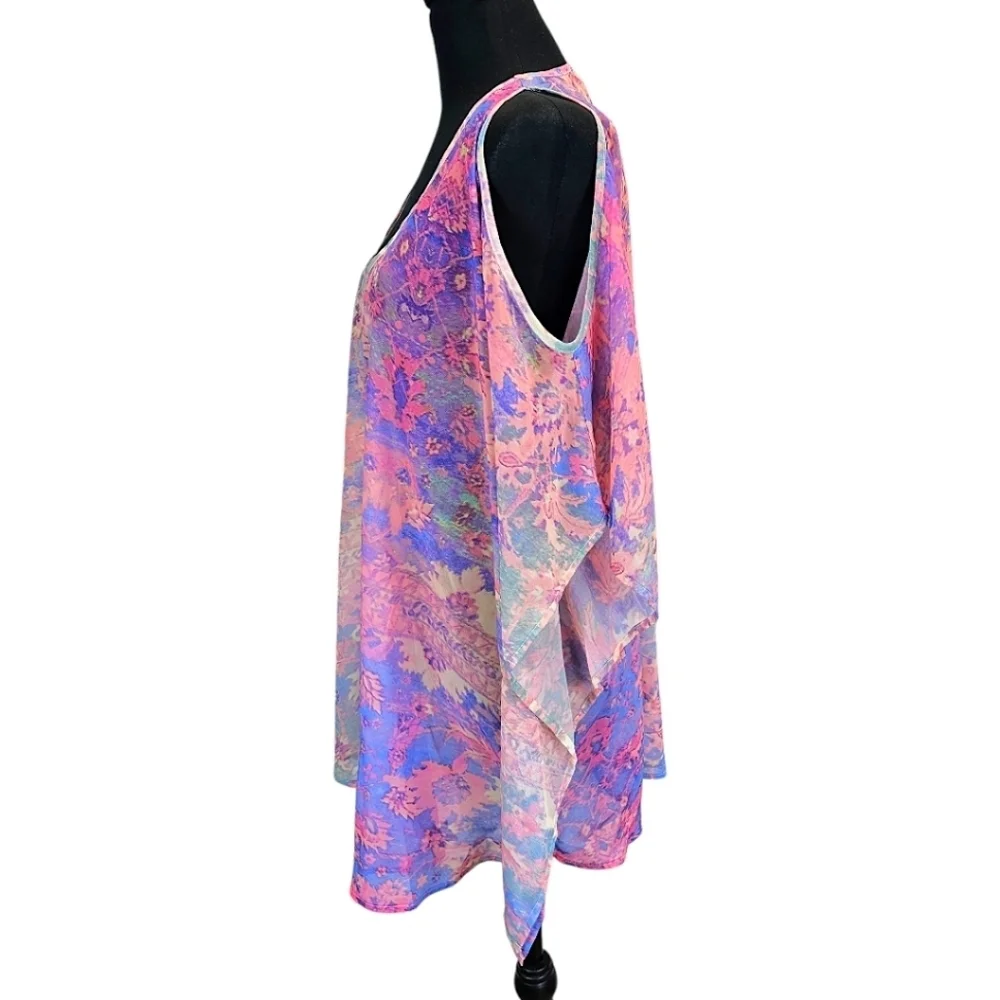 Show Me Your Mumu Kaftan Kimono Tunic Watercolor XS Colorful Fairycore Ethereal - Picture 5 of 12